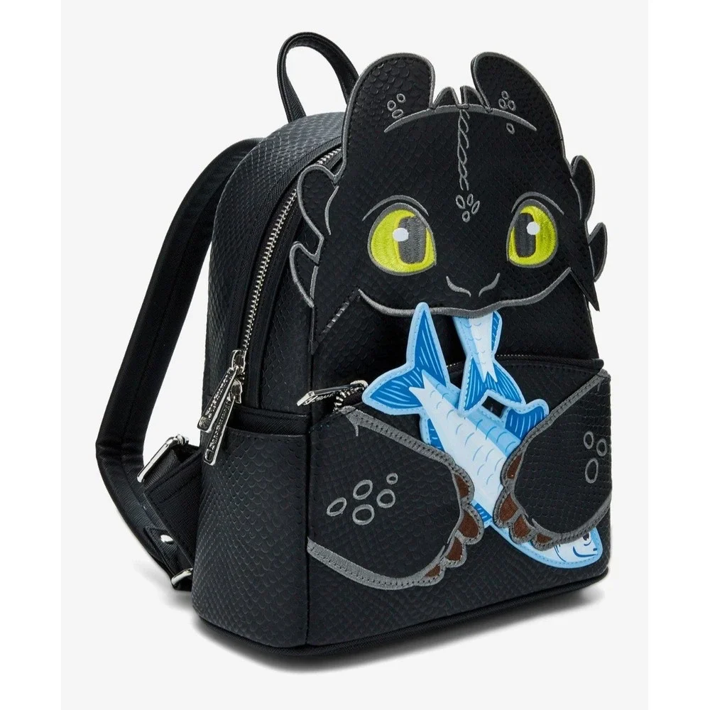 NEW! Loungefly How To Train‎ Your Dragon Toothless & Fish Figural Backpack